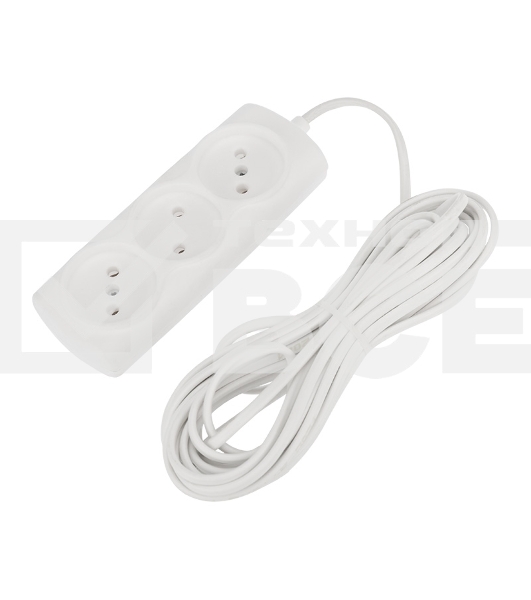 Удлинитель PROconnect STANDARD 3 гнезда, 7 м, 2х0.75 мм², б/з, белый