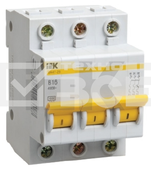 Выключатель автоматический модульный 3п D 4А 4.5кА ВА47-29 ИЭК MVA20-3-004-D