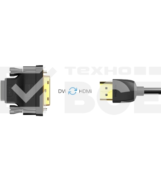 Адаптер-переходник Vention DVI 24+1 M/ HDMI 19F