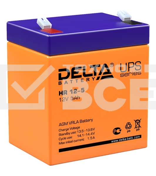 Батарея Delta HR 12-5 (12V, 5Ah)