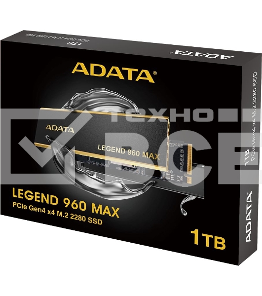 Накопитель SSD ADATA LEGEND 960 MAX, 1Tb, PCIe 4.0 x4, M.2 2280, NVMe, R/W 7400/6000, с радиатором