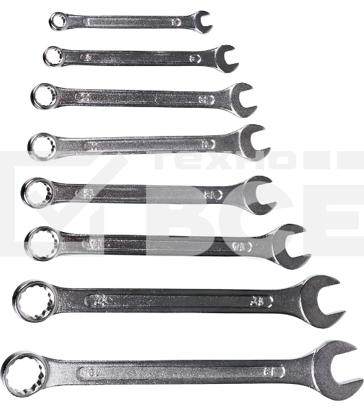 Набор комбинированных ключей 8 шт. 6 - 19