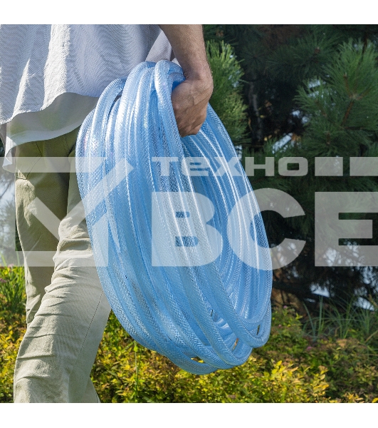 Шланг поливочный прозрачный армированный 3-х слойный, 3/4