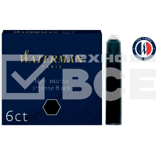 Картридж Waterman International 52011 (CWS0110940) Intense Black чернила для ручек перьевых (6шт)