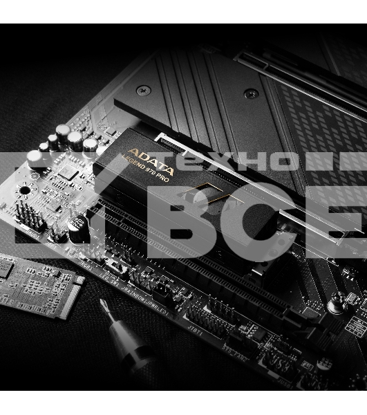 Накопитель SSD ADATA Legend 970 Pro, 1000 Гб, M.2 2280, PCIe 5.0 x4, NVMe 2.0, 3D TLC, R/W 13000/5800 МБ/сек, радиатор с вентилятором