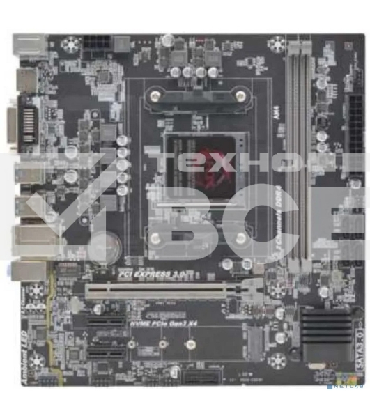 Материнская плата AFOX B450D4-MA5-V2, AM4, AMD B450, 2xDDR4, 4xSATA, 1xM.2, 1xPCIe 3.0 x16, 2xPCIe x1, 1xHDMI, 1xVGA, 1x 1Gb LAN, 2xUSB-A 2.0, 4xUSB-A 3.0, 3x3.5 мм, 5.1, microATX