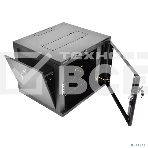 Шкаф коммутационный ЦМО (ШРН-9.350-9005) настенный 9U 600x350мм пер.дв.стекл 200кг черный 300мм 180град., фото4
