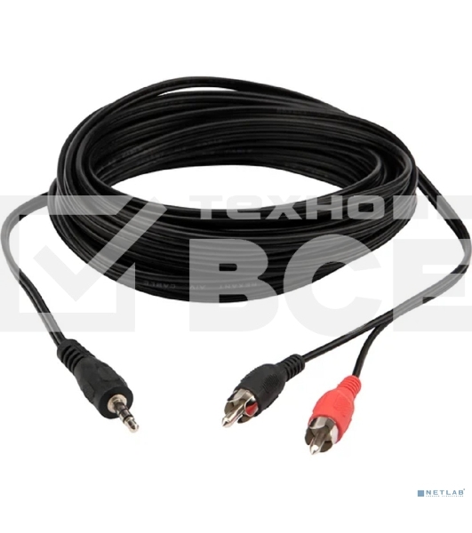 Шнур Rexant Стерео 3,5мм - 2 RCA 10м
