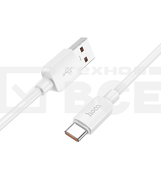 Кабель USB2.0 Hoco AM/Type-C, 6A, X96, 1м, белый, коробка