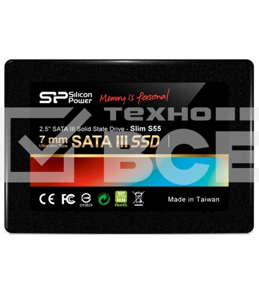Накопитель SSD Silicon Power Slim S55, 120GB, SATA III, 2.5