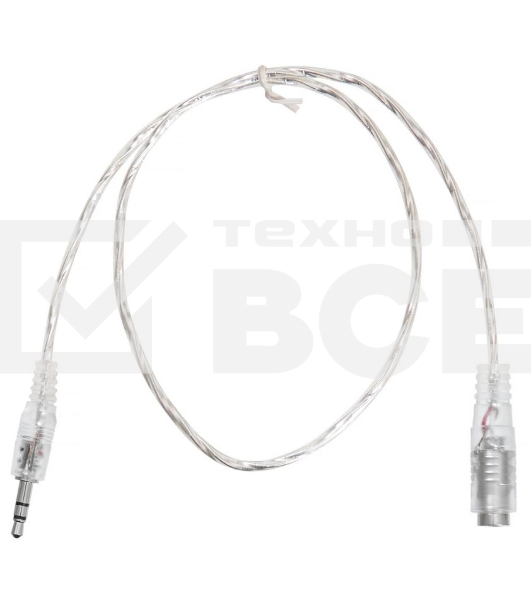 Кабель-удлинитель аудио Buro Jack/Plug 3.5mm (f) 1м. прозрачный