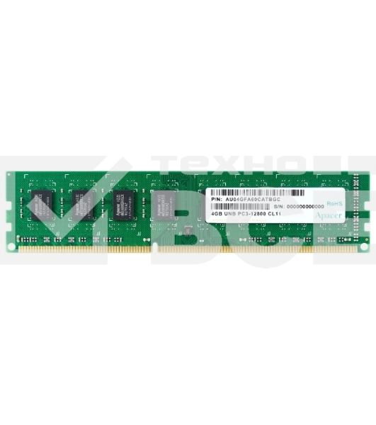 Оперативная память Apacer, DDR3, 4GB (1x4GB), 1600MHz, CL11