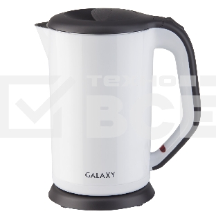 Чайник электрический Galaxy GL 0318, белый, пластик, 2000 Вт, 1,7 л
