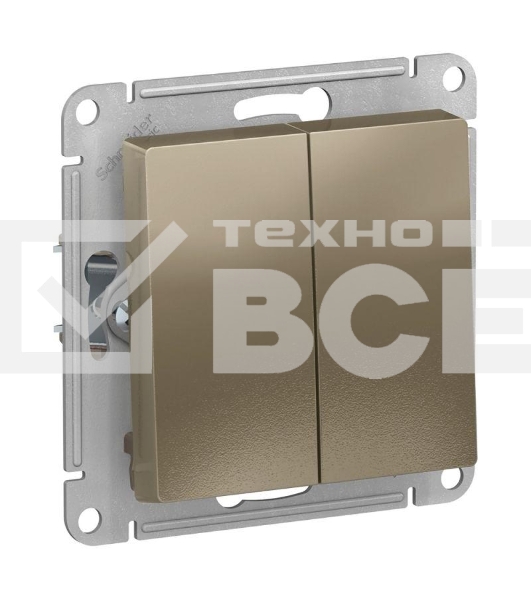 Механизм выключателя 2-кл. ATLAS DESIGN (сх.5) 10АХ шампань SchE ATN000551