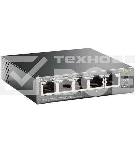 Коммутатор TP-Link SMBTL-SG1005P 5-портовый гигабитный настольный коммутатор с 4 портами PoE SMB 56W