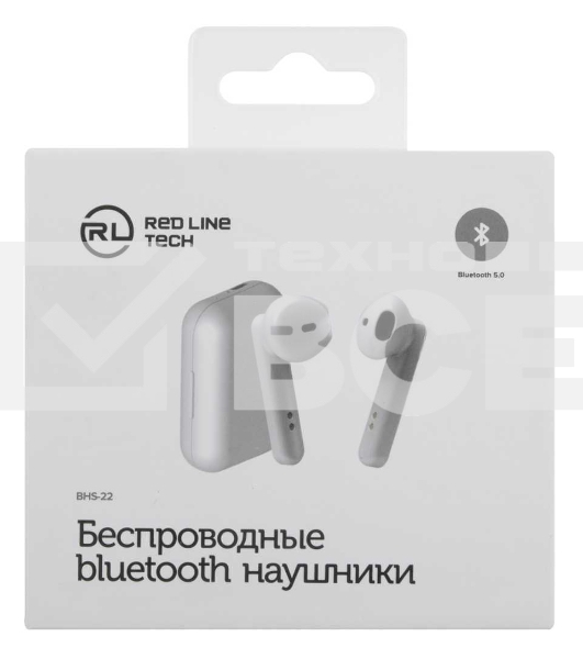 Гарнитура вкладыши Redline BHS-22 белый беспроводные bluetooth (в ушной раковине)