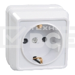 Розетка Iek ERO11-K01-16-DC РС20-3-ОБ 1местн. c з/к 16А откр.уст. ОКТАВА (белый), фото2