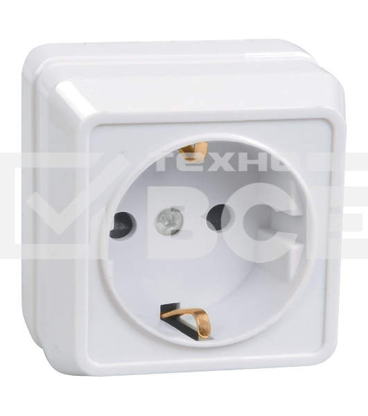 Розетка Iek ERO11-K01-16-DC РС20-3-ОБ 1местн. c з/к 16А откр.уст. ОКТАВА (белый)