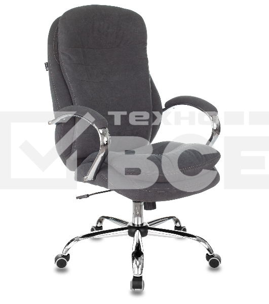 Кресло руководителя Бюрократ T-9950SL Fabric серый Alfa 44, крестовина металл хром