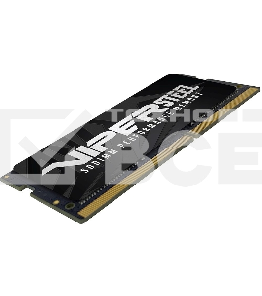 Оперативная память Patriot Steel Series, DDR4, 16GB (1x16 GB), 3200 MHz, CL22, радиатор, чёрный, SO-DIMM