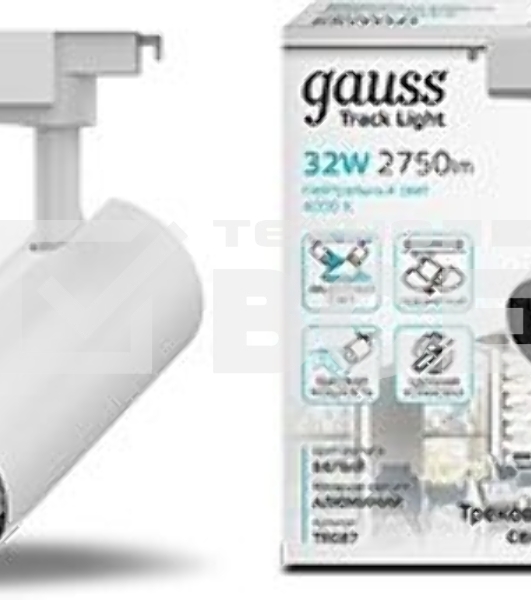 Светильник трековый цилиндр 32W 2940lm 4000K 180-220V IP20 75*216мм белый линза 36º LED