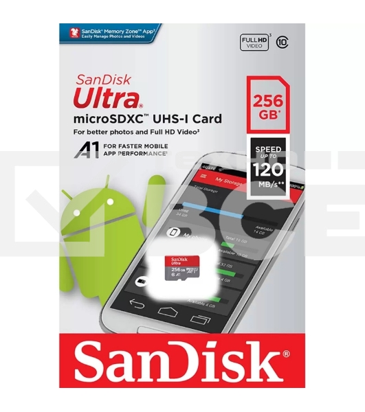 Флеш карта microSD 256GB SanDisk microSDXC Class 10 Ultra UHS-I U1 A1 120MB/s