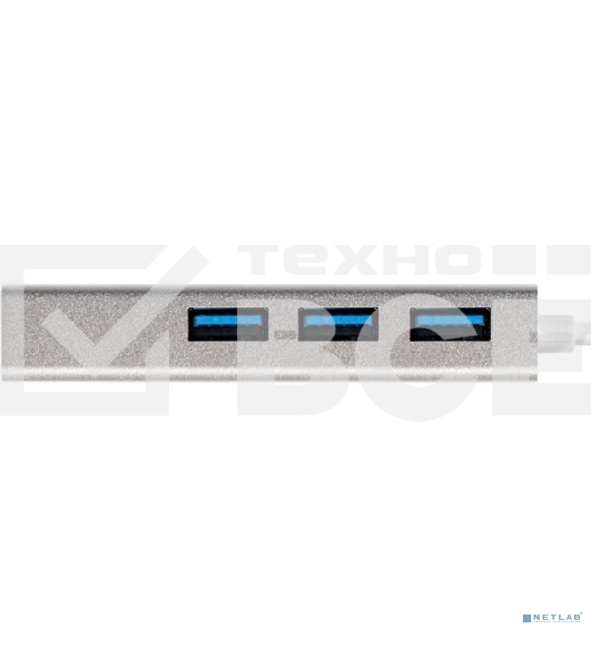 Хаб USB (концентратор) ExeGate DUB-4 (кабель-адаптер USB3.0 --> 4xUSB3.0, Plug&Play, серебристый)