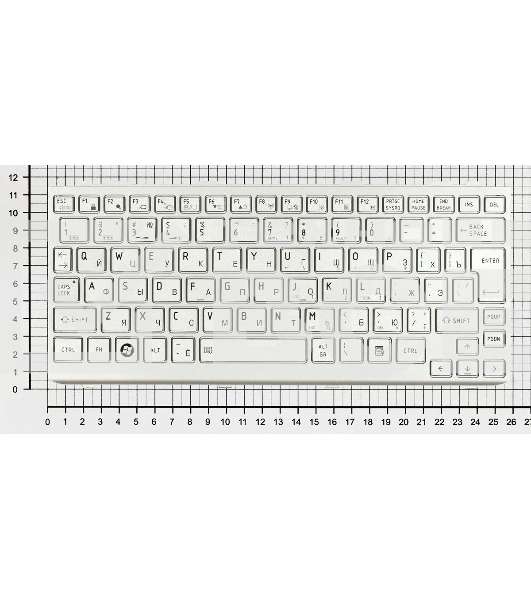 Клавиатура для ноутбука Toshiba mini NB200 NB300 NB305 серебристая