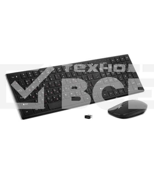 Беспроводной набор Sven ножничная клавиатура + мышь KB-C2550W чёрный (109 кл.,12Fn, 1000DPI, 2+1 кл.)