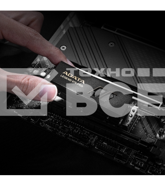 Накопитель SSD ADATA Legend 970 Pro, 1000 Гб, M.2 2280, PCIe 5.0 x4, NVMe 2.0, 3D TLC, R/W 13000/5800 МБ/сек, радиатор с вентилятором