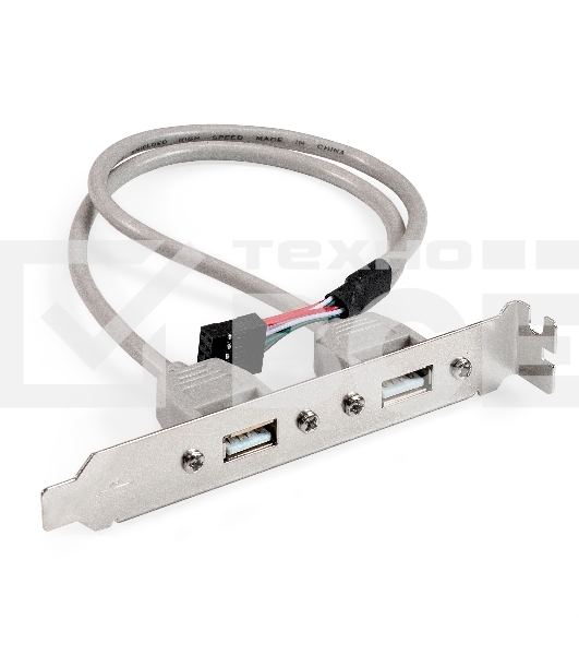 Планка портов в корпус 2xUSB2.0 ExeGate BrctUSB2-2A (USB 2.0 9pin (IDC 9pin F) --> 2x USB 2.0 Af, кабель 20см)