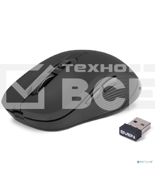 Мышь беспроводная SVEN RX-560SW черный, 1600 dpi, радиоканал, USB, кнопки - 6