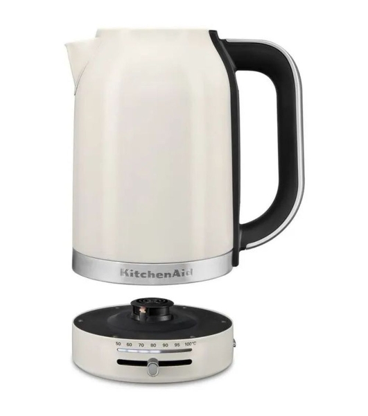 Чайник электрический KitchenAid, 1.7 л, регулировка температуры 50-100 градусов, съемный фильтр от накипи, индикация уровня воды, автоматическое отключение, белый