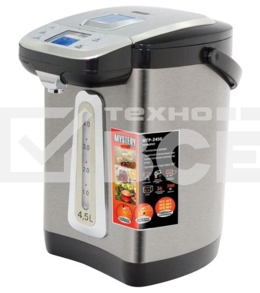Термопот Mystery MTP-2450 4.5л. 700Вт серебристый/черный