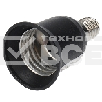 Переходник цокольный E14-E27 черный Rexant, фото 1