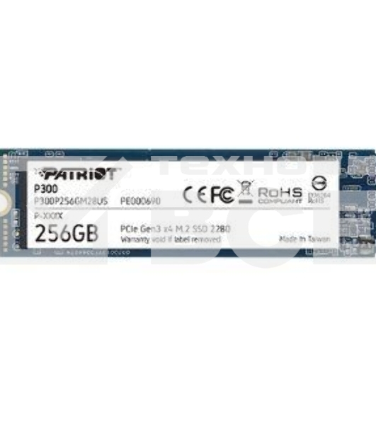 Накопитель SSD Patriot P300, 256GB, PCIe 3.0 x4, M.2 2280, NVMe, R/W 1700/1100