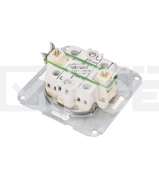 Переключатель DEA 2кл прох. с/у 10А мех. Бел KRANZ (1/10/120)