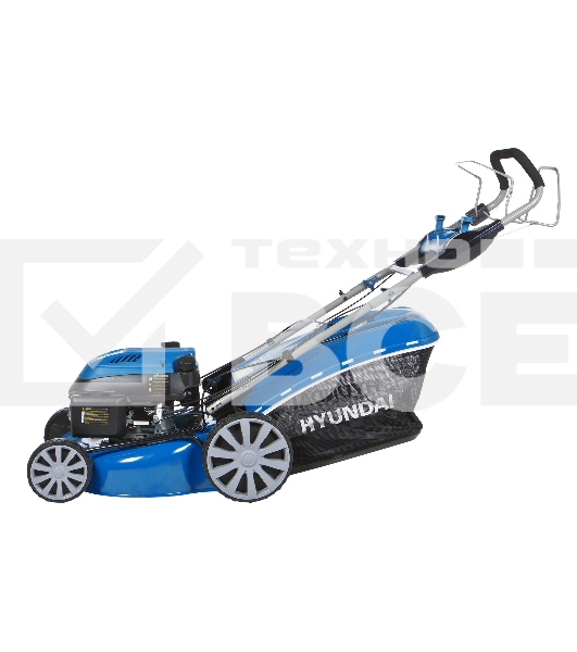 Бензиновая газонокосилка Hyundai L 4610SE самоходная, электрозапуск, двигатель Hyundai ICV145,4-х такт, 3.5 л.с./145 см3, Ширина среза 45,7 см, Высота среза 25-75 мм, 35 кг
