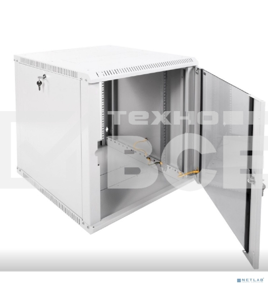 Шкаф телеком. настенный разборный 12U (600х650) дверь стекло,цвет черный (ШРН-Э-12.650-9005) (1коробка)