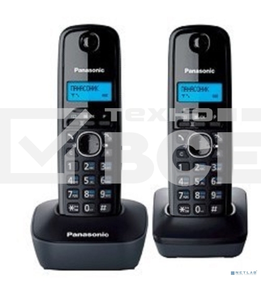 Телефон беспроводной (DECT) Panasonic KX-TG1612RUH (серый) {Доп трубка в комплекте,АОН, Caller ID,12 мелодий звонка,поиск трубки}