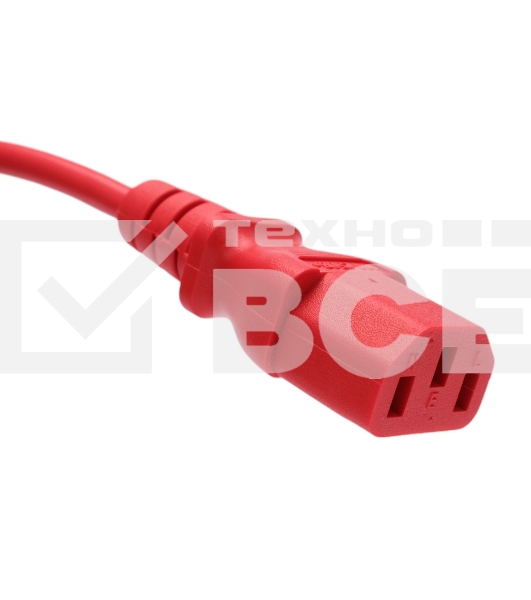 Кабель питания Cablexpert Россия PC-186-VDE-R-1.8M, Schuko-C13, 3x0.75мм2, 10A, с заземлением, медь, 1.8м, красный, пакет