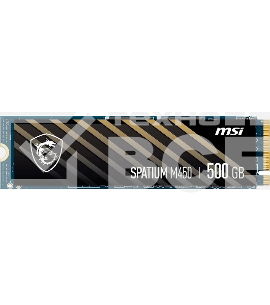 Накопитель SSD MSI SPATIUM M450, 500GB, M.2 2280, PCIe 4.0 x4, NVMe, R/W 3600/2300