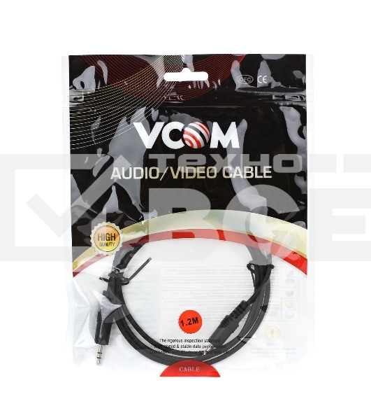 Кабель соединительный VCOM 3.5 Jack (M) - 3.5 Jack (M), стерео, аудио, 1.2м <VAV7175-1.2M>