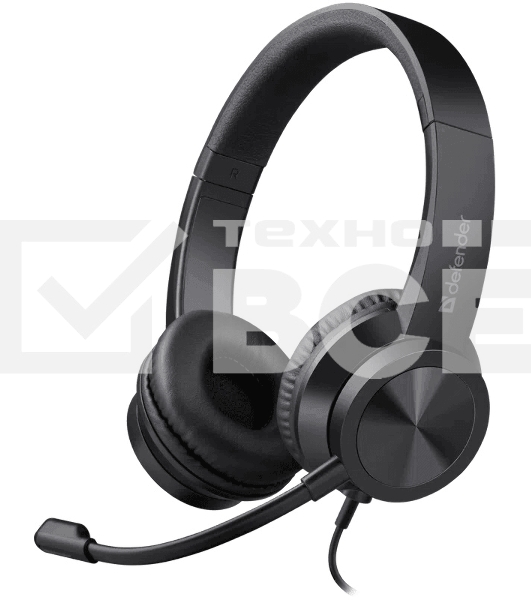 Гарнитура проводная Defender Tune 150 (черная, провод 1.8 м) (63151)