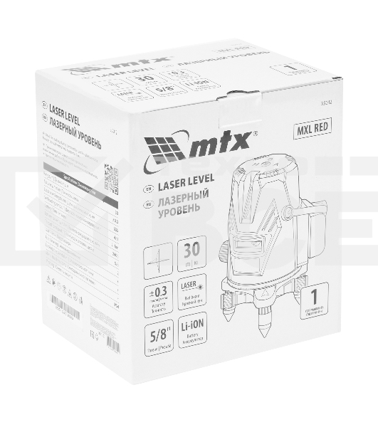 Лазерный уровень MTX MXL RED, 30 м, красный луч, акк. Li 2400 mAh, сумка, резьба 5/8'