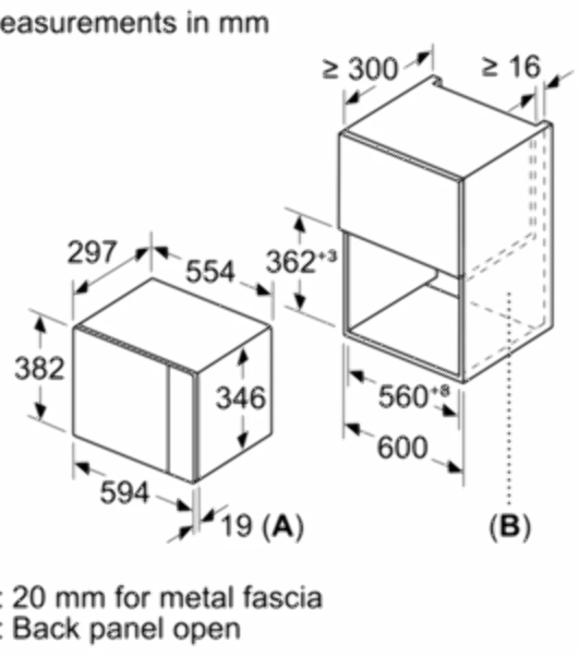 Встраиваемая микроволновая печь Bosch BFL524MB2 черный 20л. 800Вт
