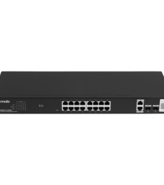Коммутатор управляемый PoE Tenda TEG2220P-16-250W, 18 портов, 18x1 Гбит/с, SFP 2x1 Гбит/с, PoE 16x30Вт (до 230Вт)