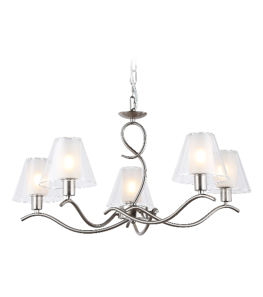 Люстра Ambrella light LH57081/5 SN/FR никель/белый матовый E14/5 max 40W D690*790