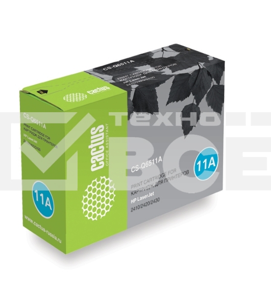 Картридж лазерный Cactus CS-Q6511A черный (6000 стр.) для HP 2410/2420/2430