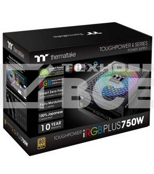 Блок питания Thermaltake ATX 750W Toughpower iRGB Plus 80 PLUS gold (24+4+4pin) APFC 140mm fan color LED 9xSATA Cab Manag RTL